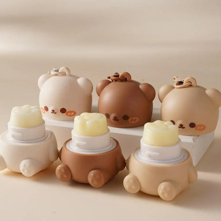 Children Fruity Lip Balm Moisturizing Anti-Dry Anti Crack Lip Balm Baby Available Lip Care Cute Little Bear Lipstick SkinCare