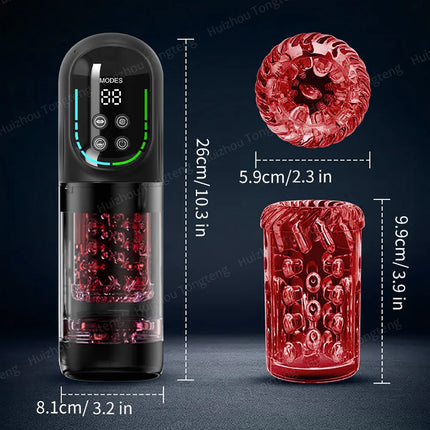 Male Automatic Masturbator Cup Penis Pump 7 Thrusting Rotating Vibrating Sucking Licking Modes Pussy Blowjob Sex Toys For Men