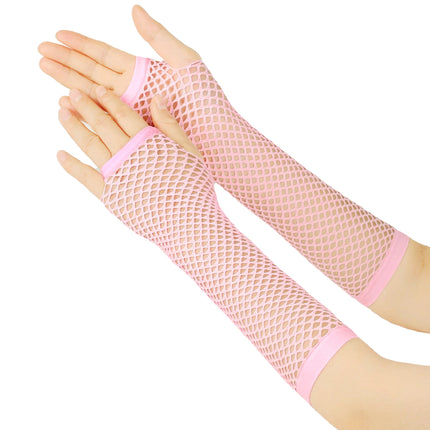 New Mesh Gloves Neon Fishnet Gloves Mittens Black Red Sheer Wear Fancy Dress for Womens Sexy Girls Punk Goth Dance Glove