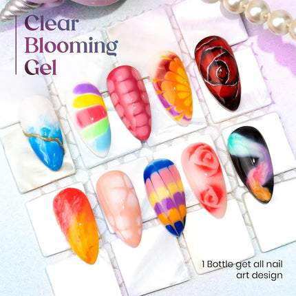QAZIXU Blooming Gel Clear Watercolor Gel Polish UV LED Soak Off Spreading Effect Marble Nail Polish Gel Nail Art Design Salon