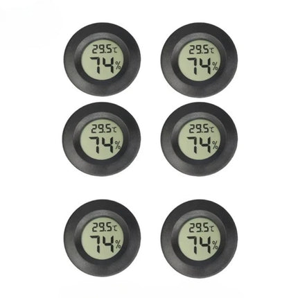 1/6PCS Mini Hygrometer Thermometer Fahrenheit or Celsius Meter Digital LCD Monitor Indoor Room Round Humidity Temperature Gauge