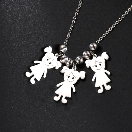 Personalized Boy Girl Necklace Custom Chain Name Mother Father Day Kid Family Gift For Women Men Stainless Steel Pendant Jewelry