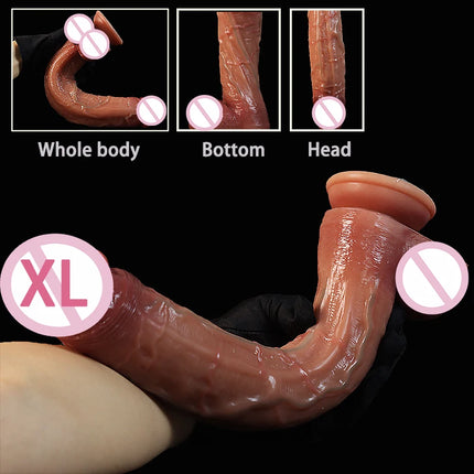 Simulation Skin Liquid Silicone Dildos Adult Products Realistic Suction Cup Dick Male Artificial Rubber Penis Sex Toys For Women