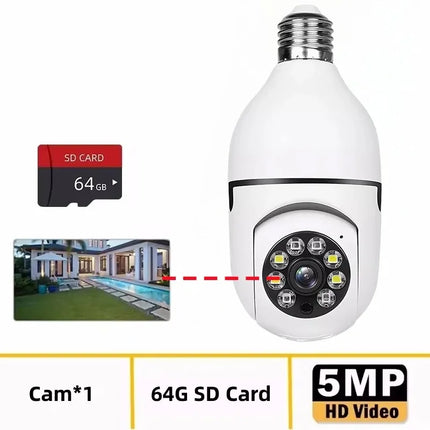 WiFi IP Camera E27 Bulb Cam 8MP Wireless Baby Monitor AI Tracking Security Video Surveillance Pet Cameras 5MP SmartLife Indoor