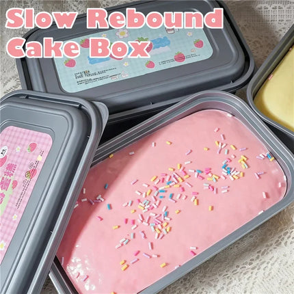 Jumbo Box Cake Squishy Scented Slow Rising Simulation Sprinkle Cake Soft Squeeze Toy Stress Relief Fidget Sensory Toy For Adults