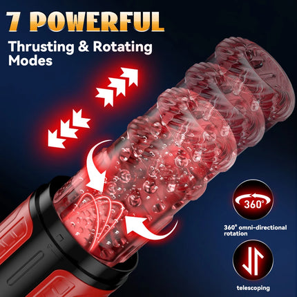 Automatic Male Masturbator Telescopic Rotation Men Masturbation Cup LCD Digital Simulation Blowjob Masturbator Sex Toys for Men