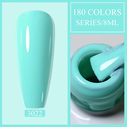 Parkson 8ml HEMA TPO FREE Color Gel Nail Polish Nude Pink Red Green Collection Nail Gel Polish Glitter Soak Off UV LED Gel