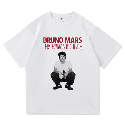 The Romantic Album T Shirt Bruno Mars The Romantic Tour 2026 Men/women Clothing Vintage Harajuku High Quality Cotton Tshirts