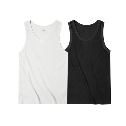 Maden Casual Men's Sleeveless Tank Tops Heavyweight Solid Color Ribbed Vest for Summer Slim Fit Sports Fitness Training T-shirt