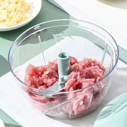 500/900ML Rope Grinder Vegetable Cutter Kitchen Garlic Puller Minced Garlic Chili Fruit Puree Garlic Mixer Rotary Food Processor