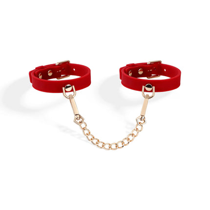 Soft Silicone Handcuffs Ankle Cuffs Set Gold Chain BDSM Bondage Restraints Slave Role Play Adult Sex Toy for Women Men Couples