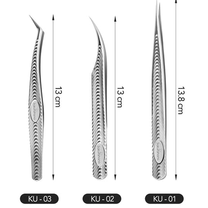 SAKURAHANA Anti-Static Eyelash Tweezers Professional High Precision Volume Extension Stainless Steel Anti-slip Makeup Tool