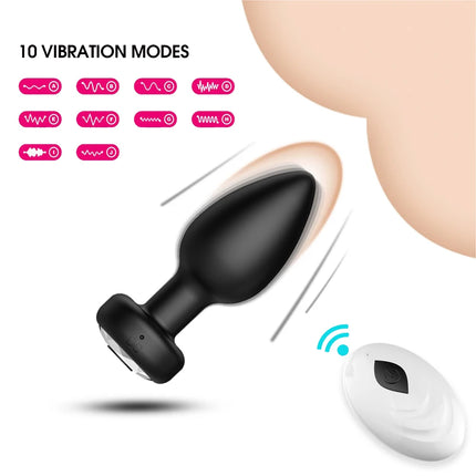 10 Speeds Vibrating Buttplug Wireless/APP Remote Control Anal Plug Male Prostate Massager Adult Erotic Sex Toy for Women Men 18