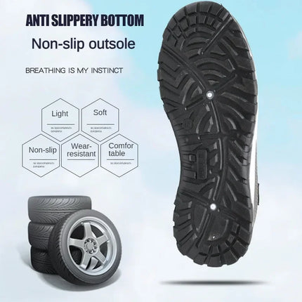 Men Running Hiking Sneakers Breathable Orthopedic Travel Plimsolls Slip On Comfortable for Outdoor Activity Hiking Walking
