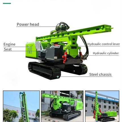 Hydraulic Crawler Spiral Solar Pile Driver - 8000N.m Torque 360° Rotation for PV Foundation Mountain Construction