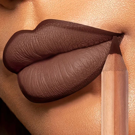 Pudaier Lip Contour 2.0 Matte Lip Liner Pencil Waterproof Long Lasting Easy Coloring With Built In Sharpener