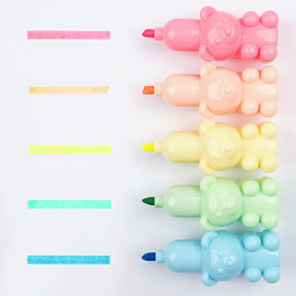 1pcs Creative 5 Color Highlighter Cartoon Cute Shape Highlighter Creative Students Make Hand Account Marker