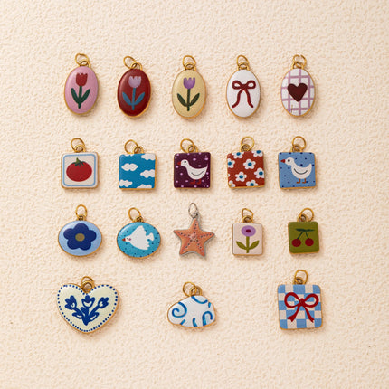 Fashion Flower Bow Star Cloud Pendant DIY Accessory Dopamine Cloud Jewelry Making Supplies