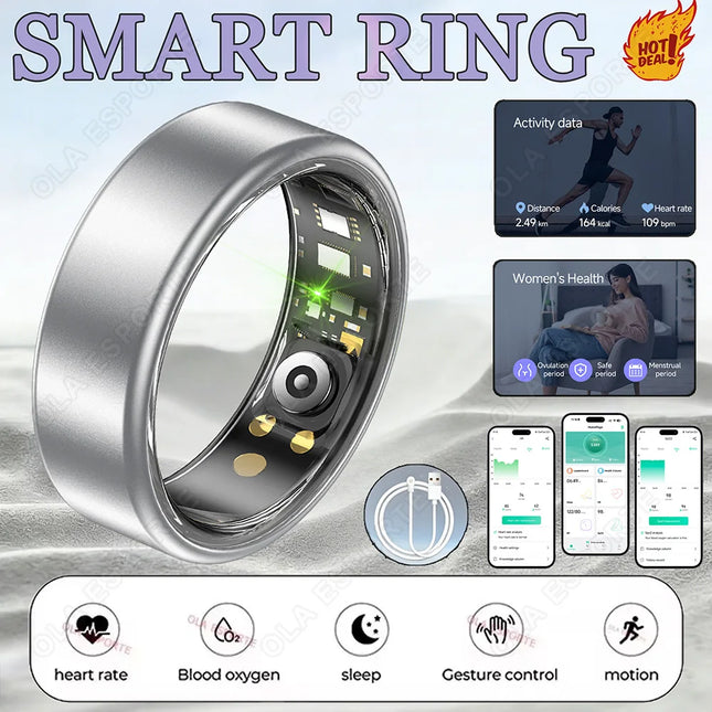 New Multicolor Outdoor Sports Smart Ring Heart Rate Sleep Monitoring Menstrual Period Monitoring GPS Motion Waterproof Smartring