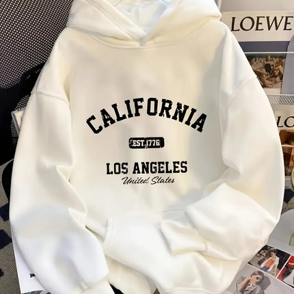 CALIFORNIA Women'S Loose-Fit Fashion Hoodie with Letter Pattern Fashion Harajuku Kawaii T-shirt Women's Y2K Clothing