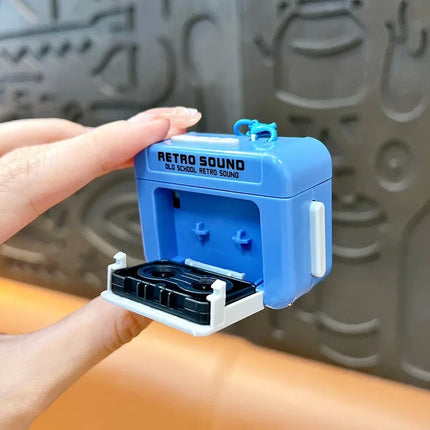 Retro Mini Recorder Player Keyring New Style Funny Record Players Keychain Suprise Gift Supplies Car Keychain