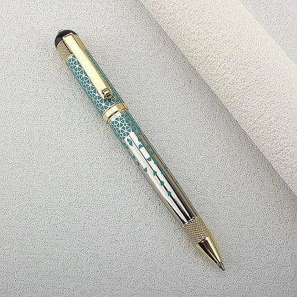 1pc Luxury Metal Round Ballpoint Pen | Retractable Stainless Steel Painted Ballpoint Pen, Elegant Signature Pen | Gift Choice