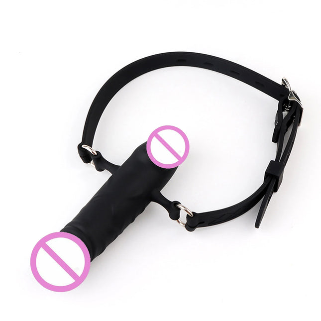 Full Silicone Double Ended Penis Gags, Breathable Gag, Mouth Plug, BDSM Gear for Submissive, Dual Dick Mouth Penetration Gags