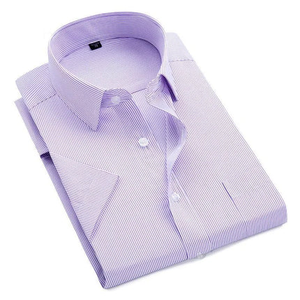 Plus Size 9XL New High Quality Non-ironing Men Dress Shirt Summer Short Sleeve Solid Male Clothing Regular Fit Business Shirts
