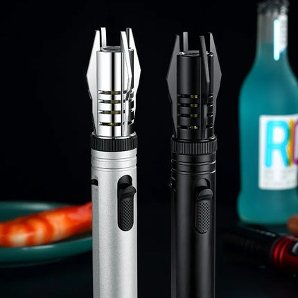 Gas Lighter Kitchen Cooking Powerful Metal Windproof Torch Flame Jet Barbecue Smoking Accessories Cigar Lighters Men's Gift
