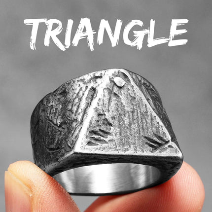 Retro Geometry Texture Men Rings Stainless Steel Women Fashion Jewelry Punk Trendy Luxury New In Accessories Gift Wholesale
