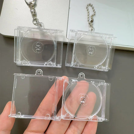 1/30Pcs Blank Album Mini CD Case Keychain DIY Peripheral Commemorative Keyring for Car Backpack Key Pendant Hanging Decoration