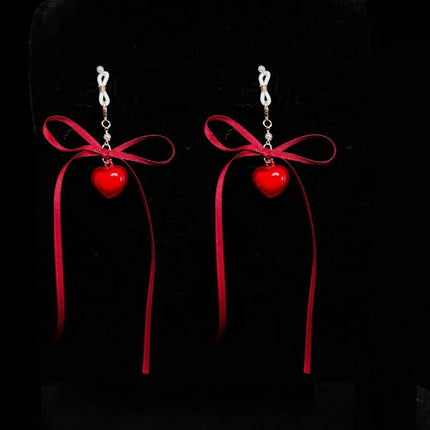 Multi-functional Body Jewelry Heart-Shaped Nipple Clamps All-in-One Training Adult Breast Stimulation Sexy Accessories for Women