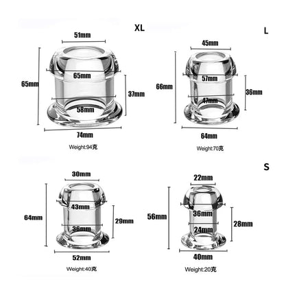 Transparent Hollow Anal Plug Set with Lids Leak-Proof Design Discreet Wear Anal Dilator Kit for Exploration Sex Toys