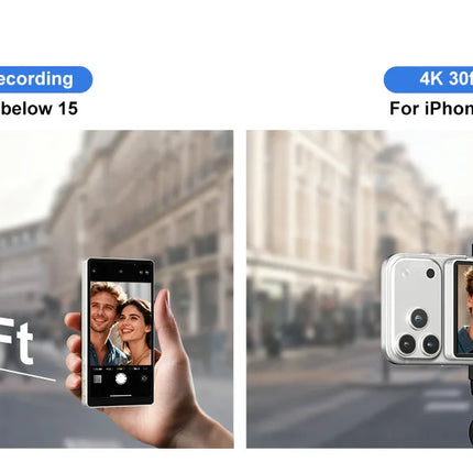 Magnetic Vlog Selfie Monitor Screen for iPhone 15 16 17 Pro Max Wireless Back Camera Display Touch Screen Zoom Shutter Control