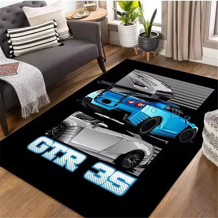 Skyline R34 Rug Velvet Flannel Printed Floor Mat Car Design Decorative Carpet Living Room Home Decor