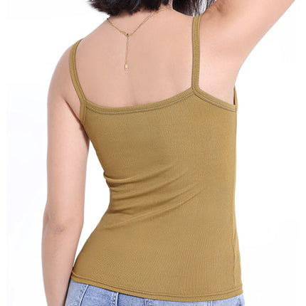 3/6 Pcs Ladies' Summer Korean Version Of Suspender Vest With Solid Color Foundation Joker Sexy Suspender Top Slim And Thin Teen