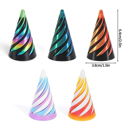 2/3/5/7pc Set 3D Printed Spiral Cone Prelearning 3D Printed Toy Spiral Pyramid Fidget Toy Stress Relief Christmas Gifts Ornament