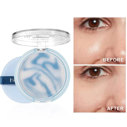 HANDAIYAN Light Mist Water Resistant Oil Control Brightening Complexion Matte Concealer Setting Powder with Powder Puff Makeup
