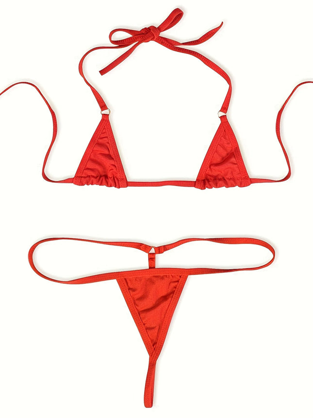 Three-point Type Backless Design Lingerie Set, Intimates Bra & Panty, Women's Sexy Clothing