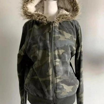Gohic Vintage Sweatshirts Women's Jackets White Print Tunic Hooded Y2k Coat Streetwear Fashion Casual Hoodies Tops Ropa Mujer