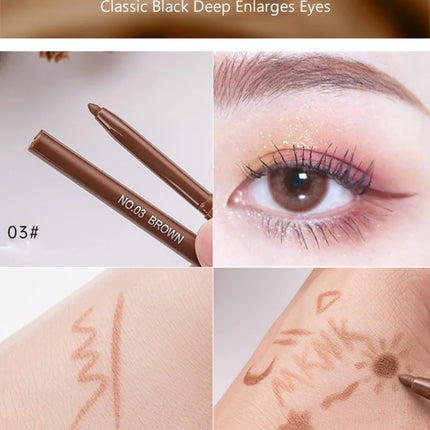 6 Colors Eyeliner Pencil Waterproof Long-lasting Red Black Brown Eyeliner Easy Wearing Quick Dry Smooth Eye Liner Gel Eye Makeup