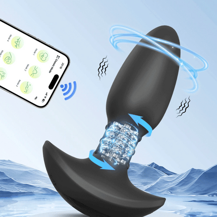 APP Control Rotation Butt Plug Anal Vibrator for Men Women 360° Wiggle Prostate Massager Anal Plug for Gay Sex Toy for Men