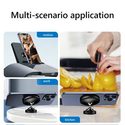 Double-Sided Magnetic Phone Holder 360°Adjustable Gym Car Kitchen Dual Magnet Mount Stand for Magsafe iPhone 15/14/13/12