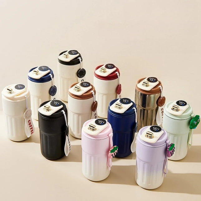Smart Temp Display Stainless Steel Tumbler Mug Vacuum Insulated Coffee Cup Travel Thermos Cups Thermal Hot Water Bottle for Tea
