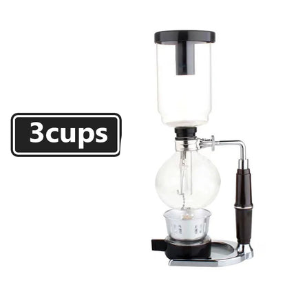 3/5Cups Syphon Pots High Quality Coffee Kettle Pot Set Filter Syphon Coffee Maker Tea Siphon Heat-Resistant Household Pot