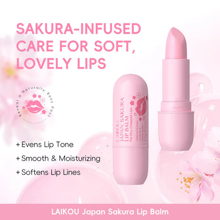 Sakura Lip Balm Nourishing Refreshing Hydrating & Moisturizing Preventing Cracking Repairing for Daily Care Lip Balm