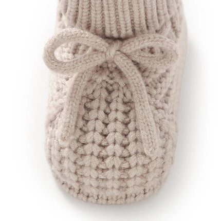 Baby Booties Knitted 0-12m Soft Soled Anti-Slip Newborn Boys Girls First Walkers Shoes Infant Toddler Unisex Sock Boot Kids Crib