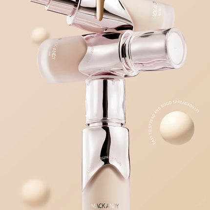 MACKANDY Ceramide Plant Extract Foundation For Full Coverage Long-Lasting Wear Natural Matte Finish Skin-Nourishing Makeup