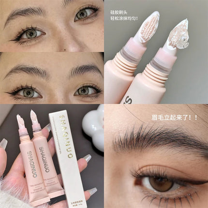 3D Brow Gel Waterproof Smudge-Proof Eyebrow Styling & Shaping with Silicone Brush Long-Lasting Hold for All-Day Wear Makeup
