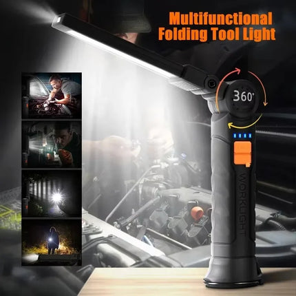 Multifunctional Folding Work Light Portable Rechargeable Flashlight Hook Magnetic Camping Light Outdoor Car Repair Emergency